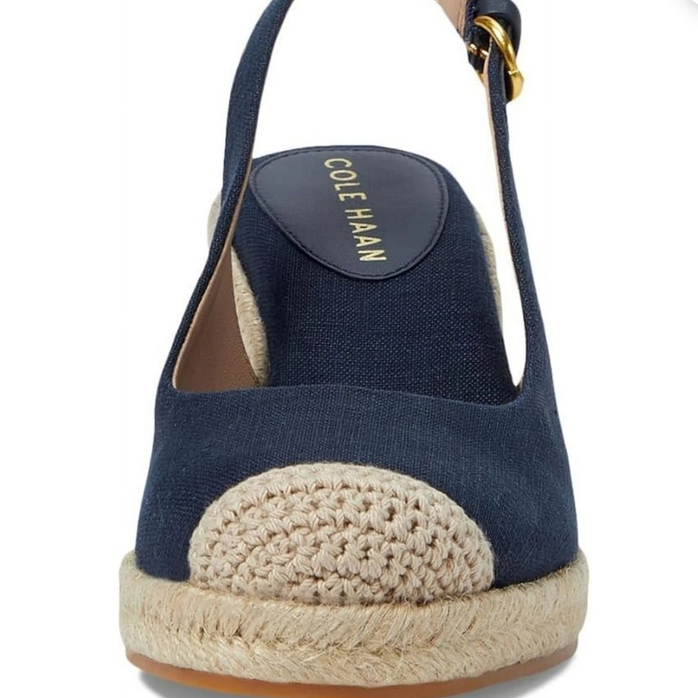 Cole Haan Women's Cloudfeel Espadrille Wedge Navy - Picture 3 of 6